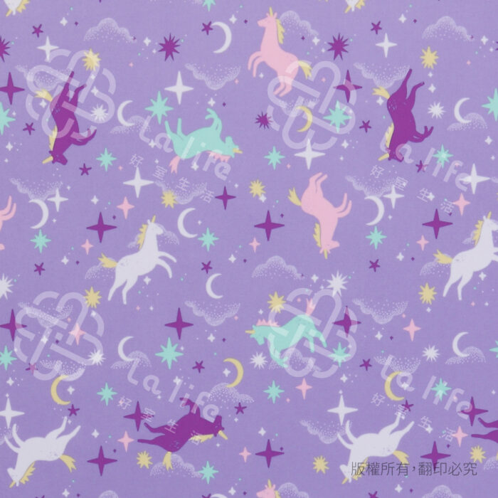 Lalife 紫色夢幻獨角獸｜精選印花防水保潔墊細部照