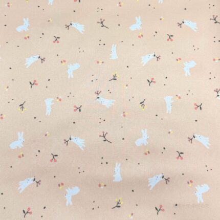 花漾萌兔｜質感杏色夢境防水保潔墊