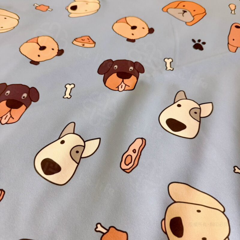 萌犬汪汪集合｜活力天藍兒童防水隔尿墊細部照