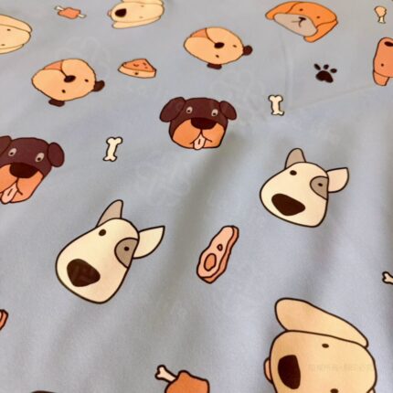 萌犬汪汪集合｜活力天藍兒童防水隔尿墊細部照